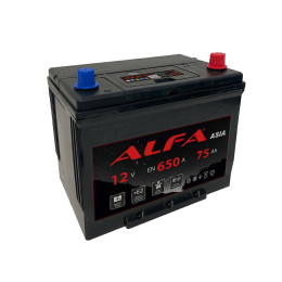 Аккумулятор ALFA Asia 75 JR (75 А·ч / 650 А) правый плюс с бортом