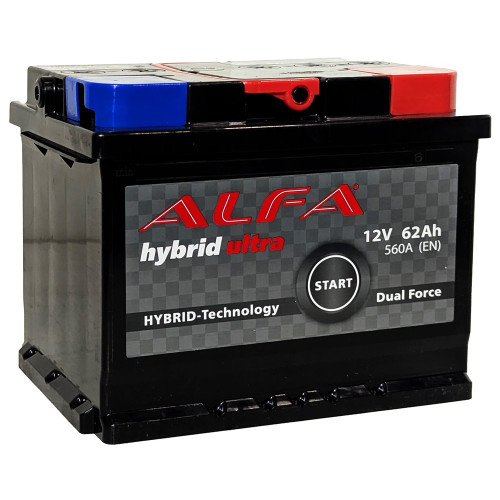 Аккумулятор ALFA Hybrid 62 R (62 А·ч / 560 А) с правым плюсом