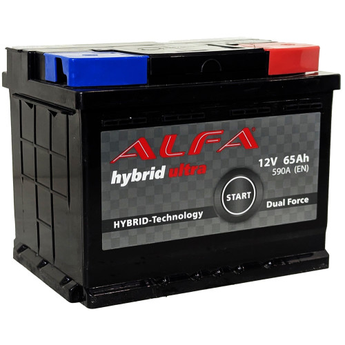 Аккумулятор ALFA Hybrid 65 R (65 А·ч / 590 А) с правым плюсом