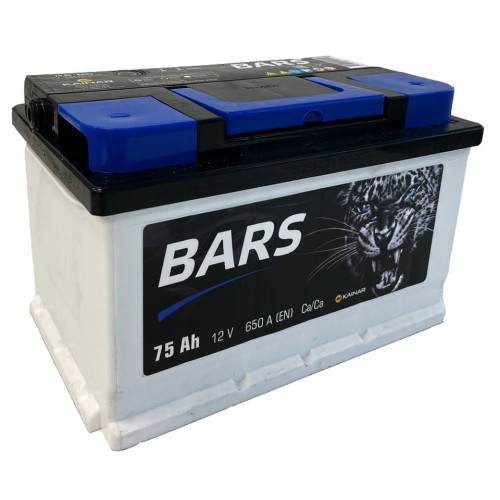 Аккумулятор BARS 75 R низкий (75 А·ч / 650 А) с правым плюсом