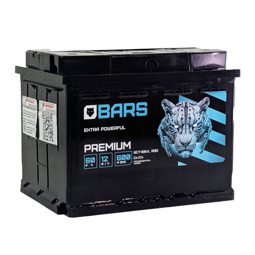 Аккумулятор BARS Premium 60 R (60 А·ч / 600 А) с правым плюсом