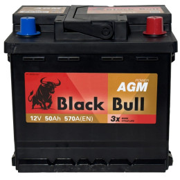 Аккумулятор BLACK BULL AGM 50 R (50 А·ч / 570 А) правый плюс