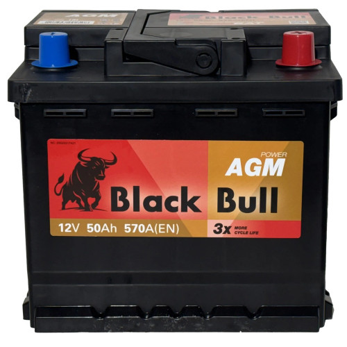 Аккумулятор BLACK BULL AGM 50 R (50 А·ч / 570 А) правый плюс