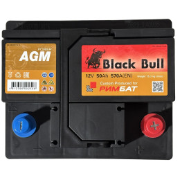 Аккумулятор BLACK BULL AGM 50 R (50 А·ч / 570 А) правый плюс