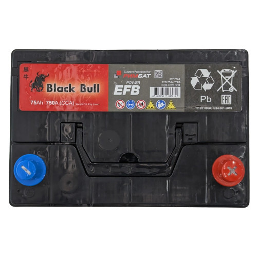 Аккумулятор BLACK BULL Asia EFB 75 R (75 А·ч / 750 А) правый плюс