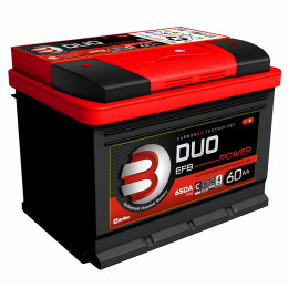 Аккумулятор для легковых автомобилей Duo Power EFB 60Ah