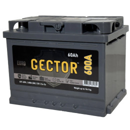 Аккумулятор GECTOR 60 R (60 А·ч / 600 А) для легковых автомобилей