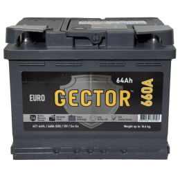 Аккумулятор GECTOR 64 R (64 А·ч / 660 А) для легковых автомобилей