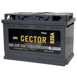 Аккумулятор GECTOR 75 R (75 А·ч / 820 А) для легковых автомобилей