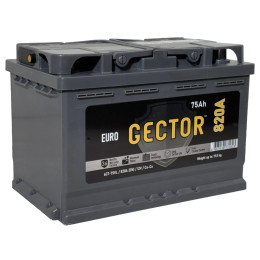 Аккумулятор GECTOR 75 R (75 А·ч / 820 А) для легковых автомобилей