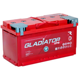 Аккумулятор GLADIATOR EFB 110 R (110 А·ч / 960 А) для легковых автомобилей