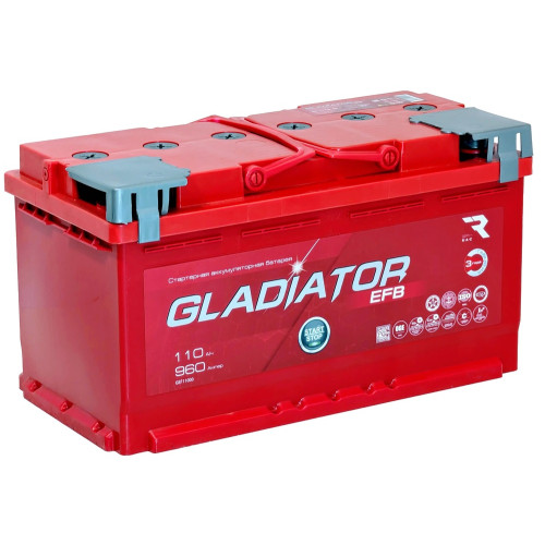 Аккумулятор GLADIATOR EFB 110 R (110 А·ч / 960 А) для легковых автомобилей