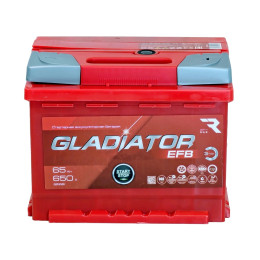 Аккумулятор GLADIATOR EFB 65 R (65 А·ч / 650 А) для легковых автомобилей