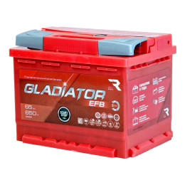 Аккумулятор GLADIATOR EFB 65 R (65 А·ч / 650 А) для легковых автомобилей