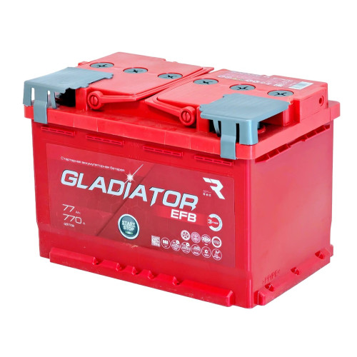 Аккумулятор GLADIATOR EFB 77 R (77 А·ч / 770 А) для легковых автомобилей