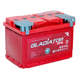 Аккумулятор GLADIATOR EFB 77 R (77 А·ч / 770 А) для легковых автомобилей
