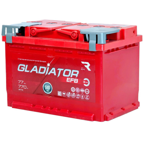 Аккумулятор GLADIATOR EFB 77 R (77 А·ч / 770 А) для легковых автомобилей