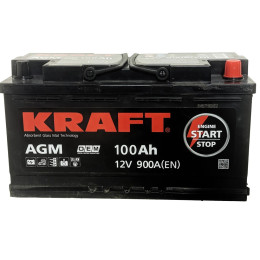 Аккумулятор KRAFT AGM 100 R (100 А·ч / 900 А) для легковых автомобилей