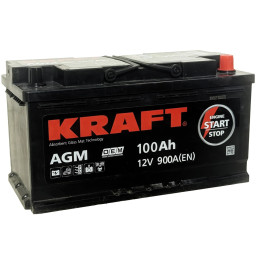 Аккумулятор KRAFT AGM 100 R (100 А·ч / 900 А) для легковых автомобилей
