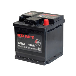 Аккумулятор KRAFT AGM 40 R (40 А·ч / 420 А) для легковых автомобилей