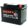 Аккумулятор KRAFT AGM 65 R (65 А·ч / 700 А) для легковых автомобилей