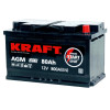 Аккумулятор KRAFT AGM 80 R (80 А·ч / 800 А) для легковых автомобилей