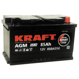 Аккумулятор KRAFT AGM 85 R (85 А·ч / 850 А) для легковых автомобилей