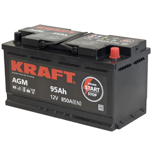 Аккумулятор KRAFT AGM 95 R (95 А·ч / 850 А) для легковых автомобилей