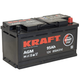Аккумулятор KRAFT AGM 95 R (95 А·ч / 850 А) для легковых автомобилей