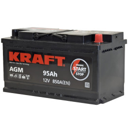 Аккумулятор KRAFT AGM 95 R (95 А·ч / 850 А) для легковых автомобилей