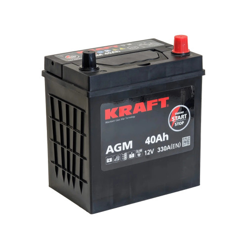 Аккумулятор KRAFT AGM Asia 40 JR (40 А·ч / 330 А) для легковых автомобилей