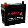 Аккумулятор KRAFT AGM Asia 45 JL (45 А·ч / 450 А) для легковых автомобилей