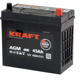 Аккумулятор KRAFT AGM Asia 45 JR (45 А·ч / 450 А) для легковых автомобилей
