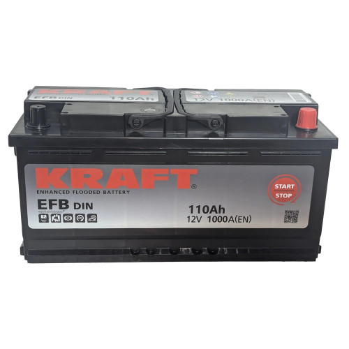 Аккумулятор KRAFT EFB 110 R (110 А·ч / 1000 А) для легковых автомобилей