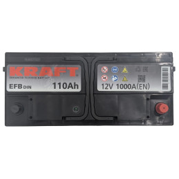 Аккумулятор KRAFT EFB 110 R (110 А·ч / 1000 А) для легковых автомобилей