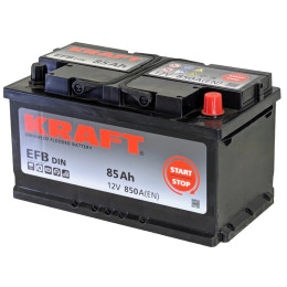 Аккумулятор KRAFT EFB 85 R низк. (85 А·ч / 850 А) для легковых автомобилей