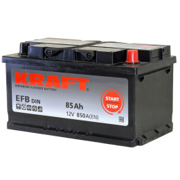 Аккумулятор KRAFT EFB 85 R низк. (85 А·ч / 850 А) для легковых автомобилей