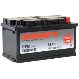 Аккумулятор KRAFT EFB 85 R низк. (85 А·ч / 850 А) для легковых автомобилей
