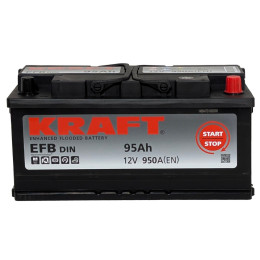 Аккумулятор KRAFT EFB 95 R низк. (95 А·ч / 950 А) для легковых автомобилей