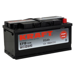 Аккумулятор KRAFT EFB 95 R низк. (95 А·ч / 950 А) для легковых автомобилей