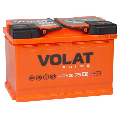 Аккумулятор VOLAT Prime 75Ah (75 А·ч / 760 А) для легковых автомобилей
