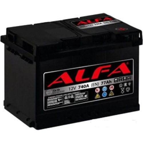 Аккумулятор Alfa Hybrid 77 R (77 А·ч / 740 А) с правым плюсом