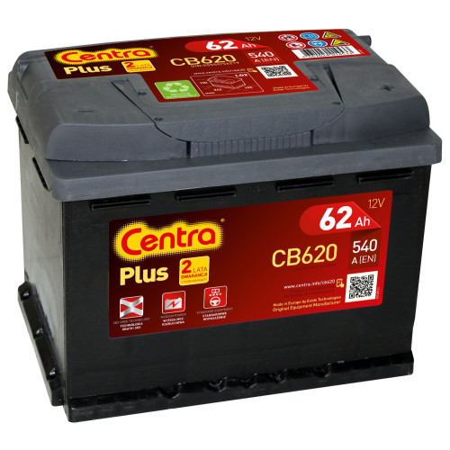 Аккумулятор Centra Plus CB620 (62Ah) (62 А·ч / 540 А) для легковых автомобилей