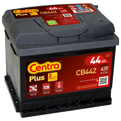 Аккумулятор Centra Plus CB442 (44Ah) (44 А·ч / 420 А) для легковых автомобилей