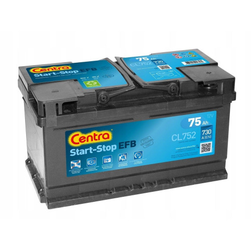 Аккумулятор Centra EFB CL752 (75Ah) (75 А·ч / 730 А) для легковых автомобилей