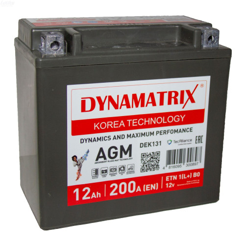 Аккумулятор Dynamatrix AGM DEK131 (12 А·ч / 200 А) для легковых автомобилей