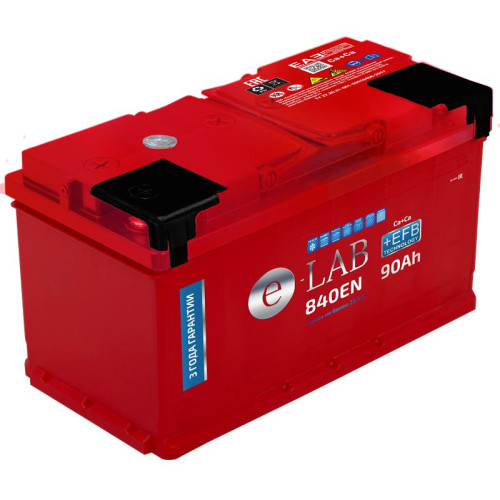 Аккумулятор E-Lab + EFB 6CT-90 (90 А·ч / 840 А) для легковых автомобилей