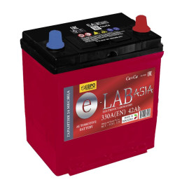 Аккумулятор E-Lab Asia 42Ah JR (42 А·ч / 330 А) для легковых автомобилей