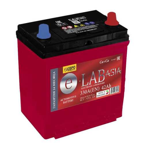 Аккумулятор E-Lab Asia 42Ah JR (42 А·ч / 330 А) для легковых автомобилей