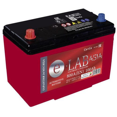 Аккумулятор E-Lab Asia 100Ah JL (100 А·ч / 800 А) для легковых автомобилей